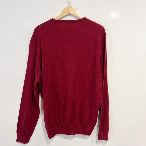 NWT Peter Millar Merino Wool V Neck Sweater Red - Picture 2 of 6